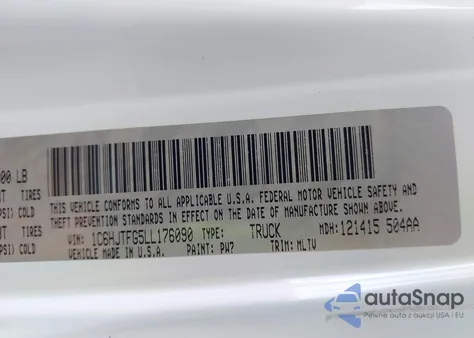 2020 Jeep Gladiator Overland 4X4 из США, поврежденный, VIN 1C6HJTFG5LL176090